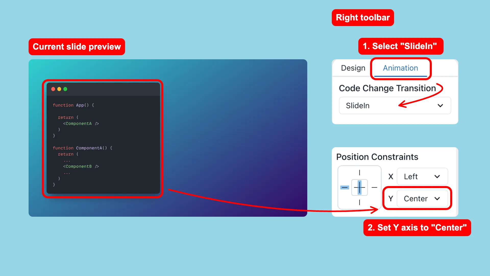 2 steps to configure the code editor