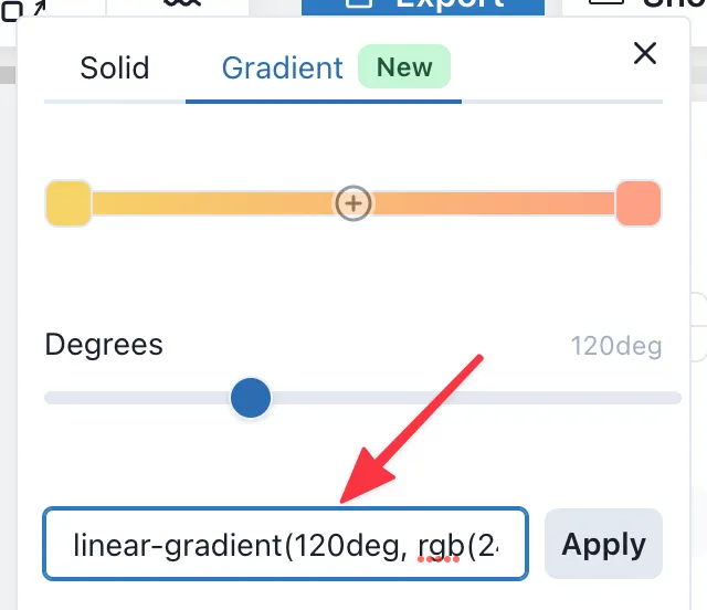 Gradient color picker popover