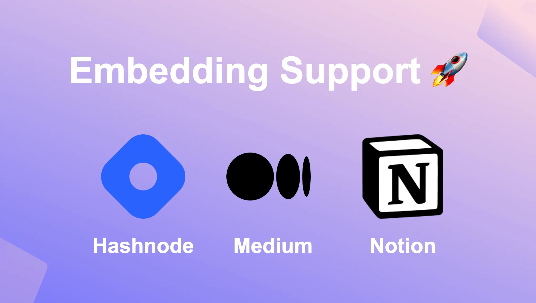 Promotion Image showcasing the new supported embedding platforms