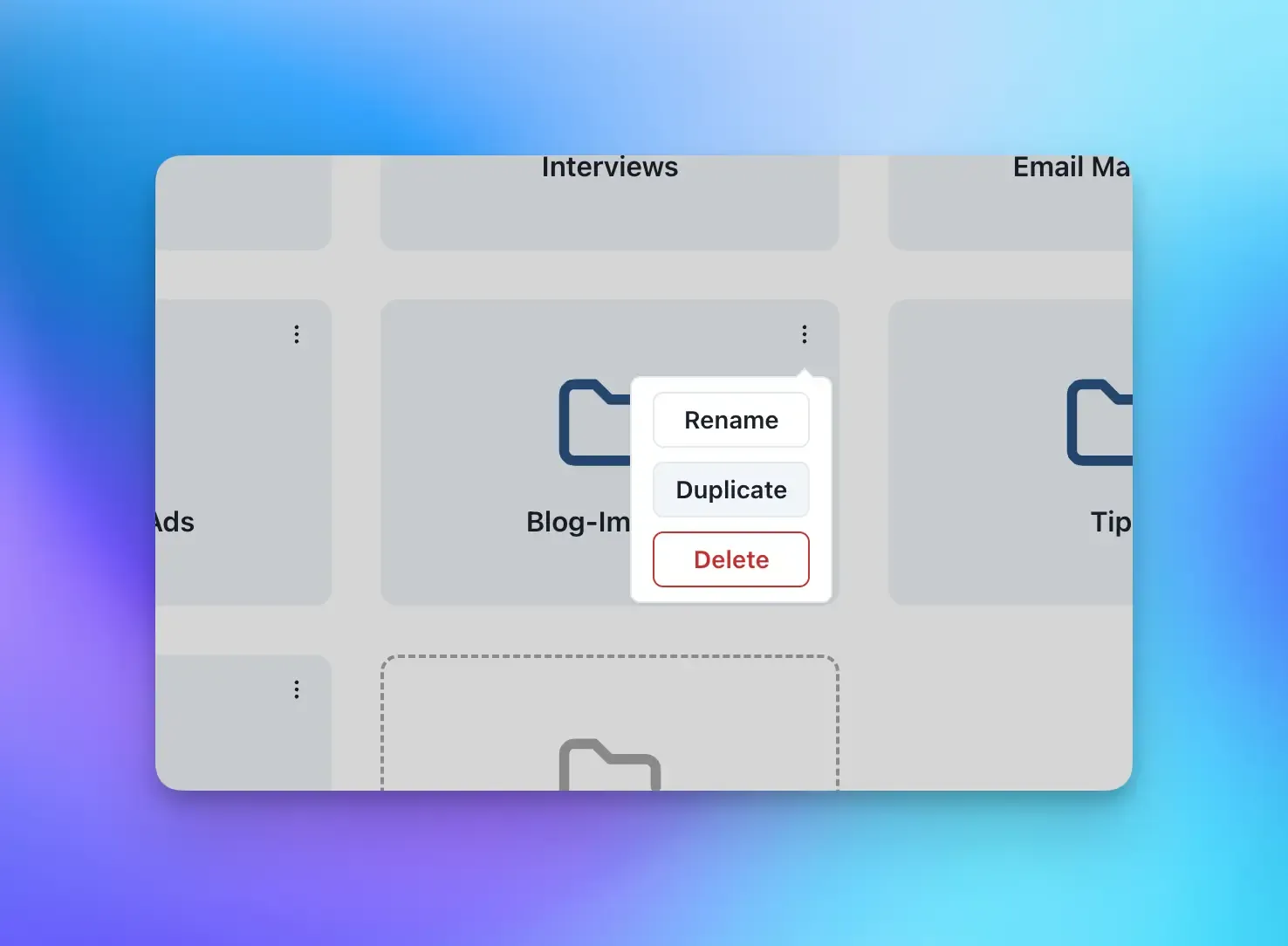 Duplicate Folder Action