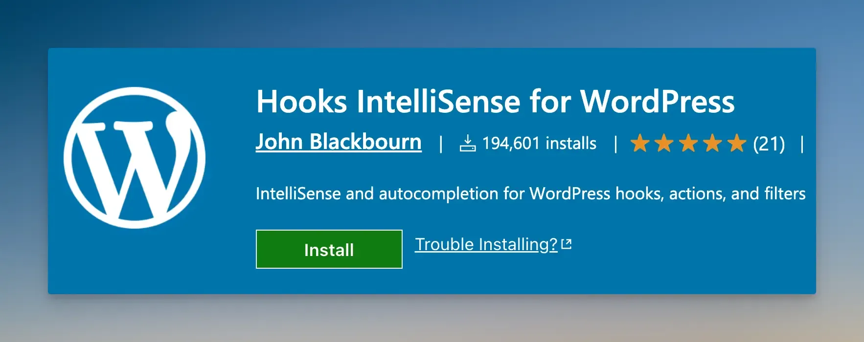 Hooks IntelliSense