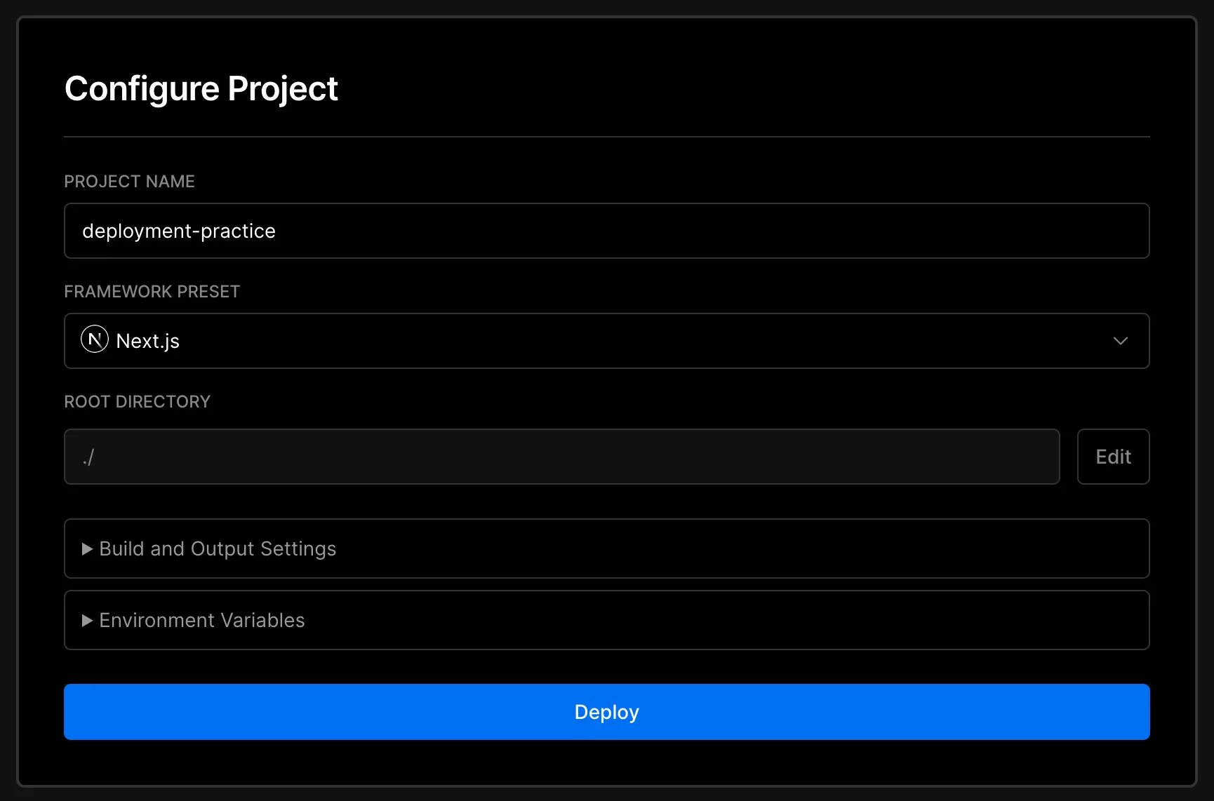 Vercel Deployment Step 3