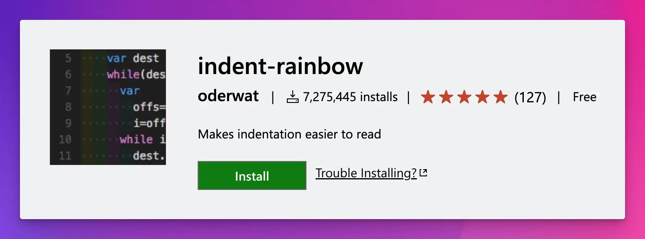 Indent-Rainbow VSCode Extension