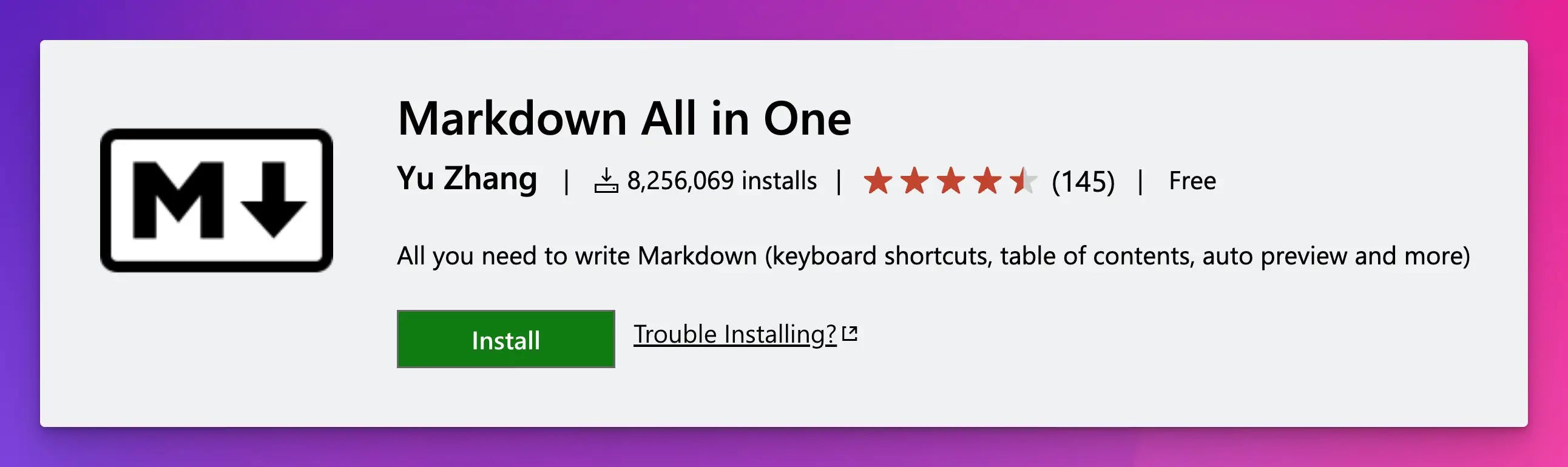 Markdown All In One VSCode Extension