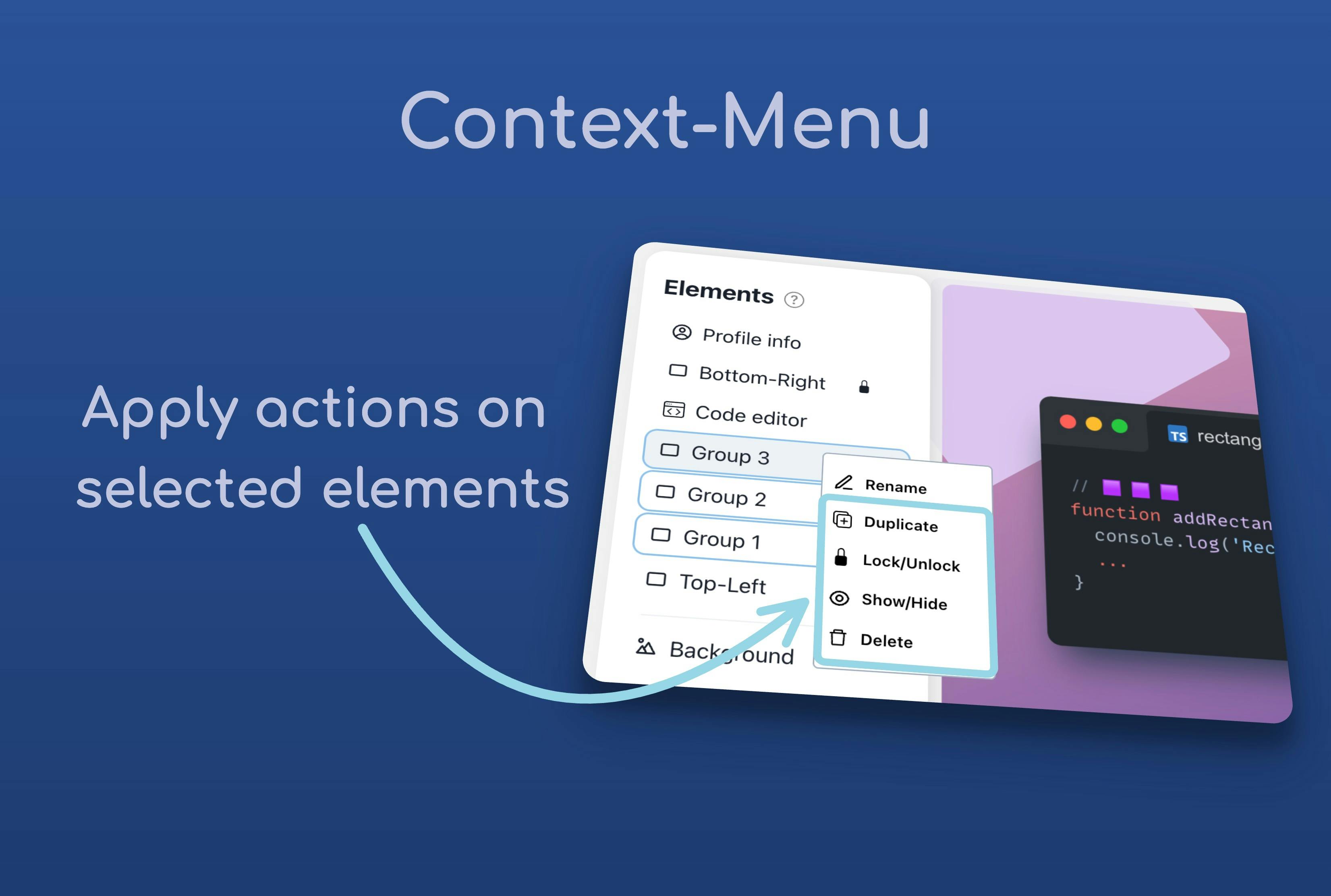 Promotion Image showcasing the new context menu