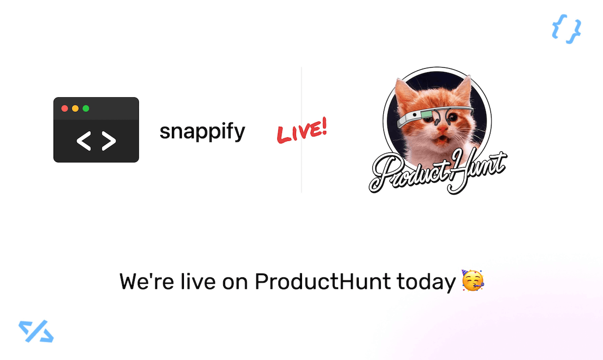 Promotion Image for the snappify ProductHunt launch