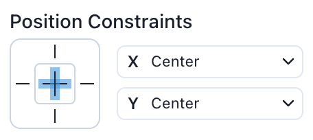 Screenshot of the position constraint input
